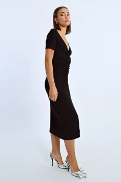Robe boutonnée à fronces