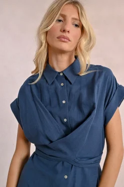 Robe chemise à dos nouable