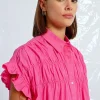 Robe chemise à fronces