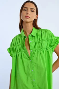 Robe chemise à fronces