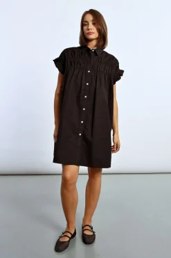 Robe chemise à fronces