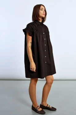 Robe chemise à fronces