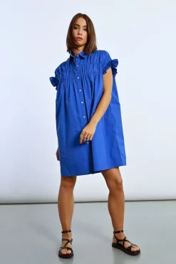 Robe chemise à fronces