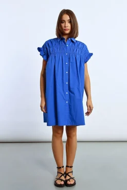 Robe chemise à fronces