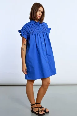 Robe chemise à fronces