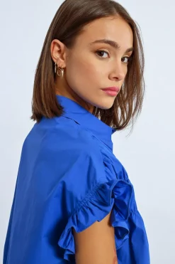 Robe chemise à fronces