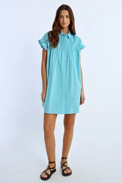Robe chemise à fronces