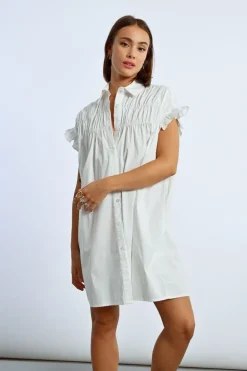 Robe chemise à fronces