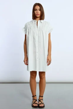 Robe chemise à fronces