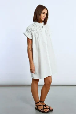 Robe chemise à fronces