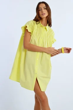 Robe chemise à fronces