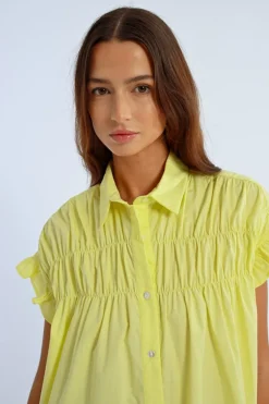 Robe chemise à fronces