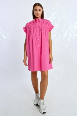 Robe chemise à fronces