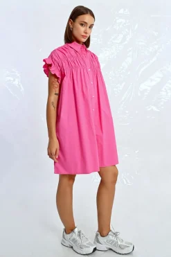 Robe chemise à fronces