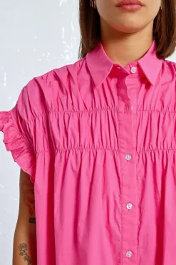 Robe chemise à fronces