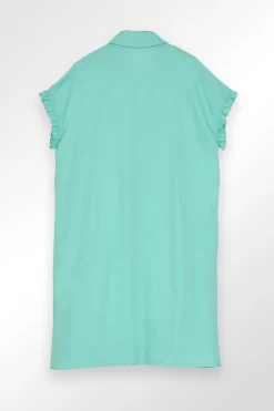 Robe chemise courte à détails smockés