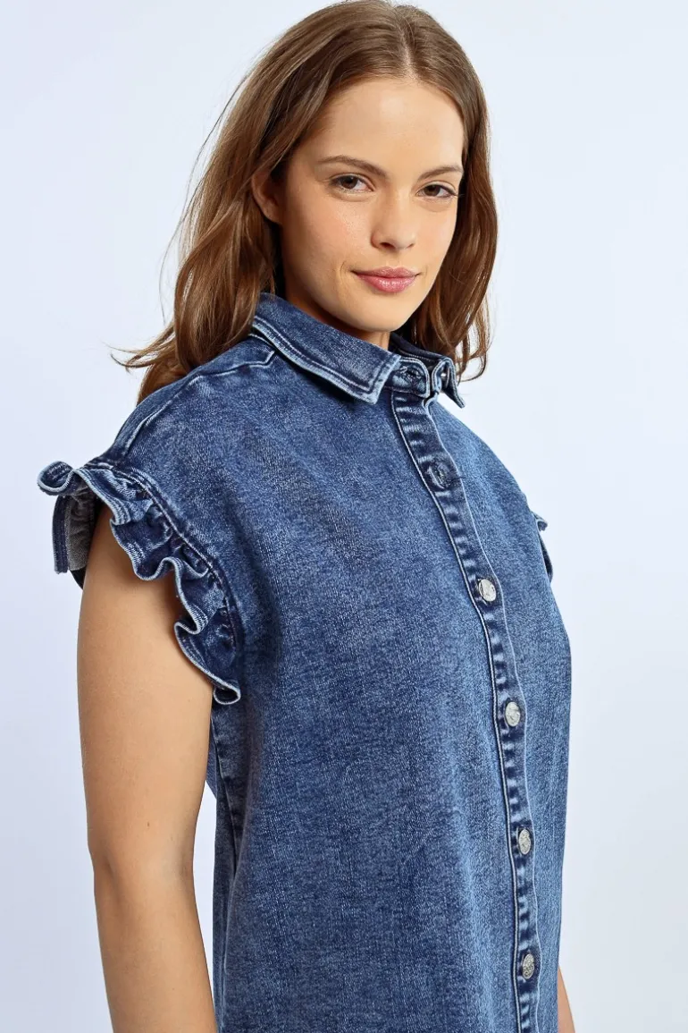 Robe chemise en jean