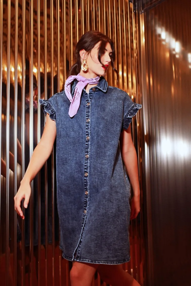 Robe chemise en jean