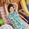 Robe chemise imprimée à fronces