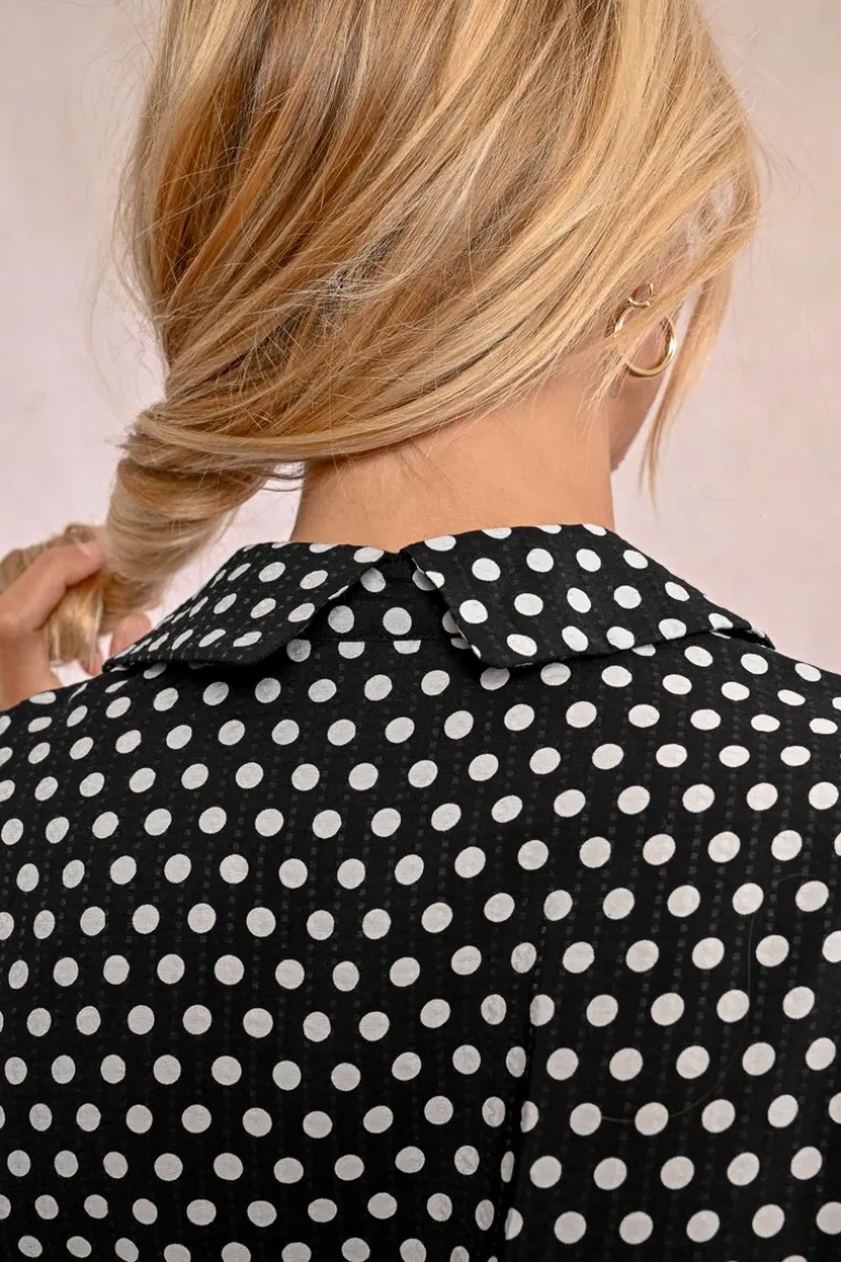 Robe chemisier mi-longue, nouable à la taille