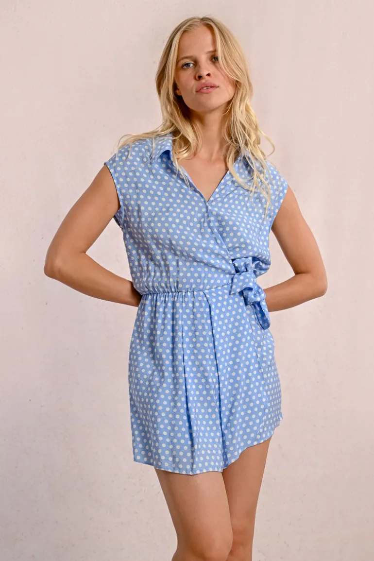 Robe chemisier mi-longue, nouable à la taille