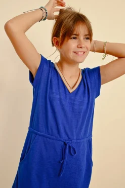 Robe courte à col V