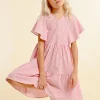 Robe courte à fines rayures babydoll