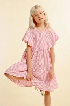Robe courte à fines rayures babydoll