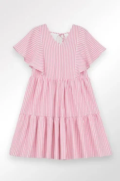 Robe courte à fines rayures babydoll