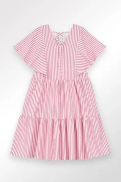 Robe courte à fines rayures babydoll