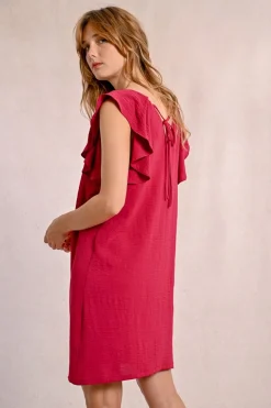 Robe courte à manches fantaisies