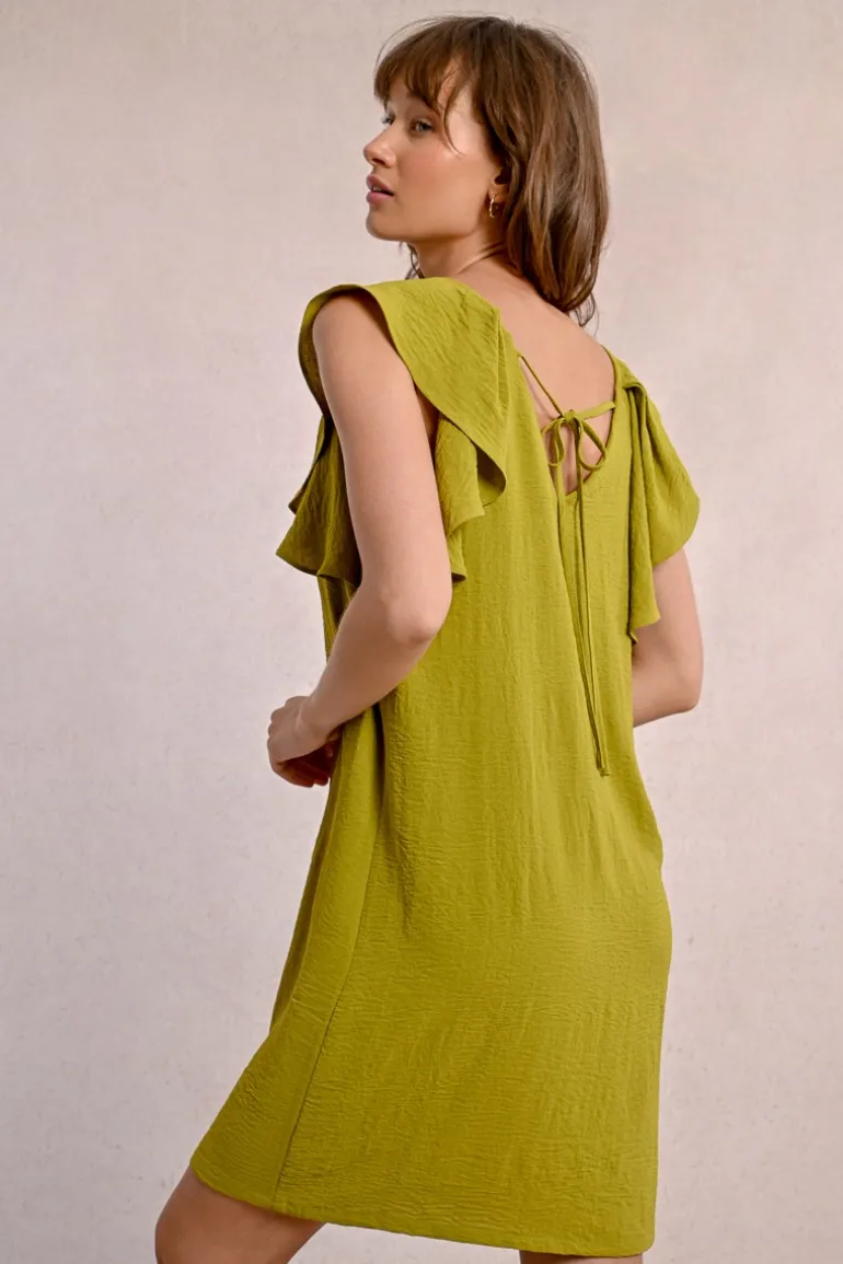 Robe courte à manches fantaisies