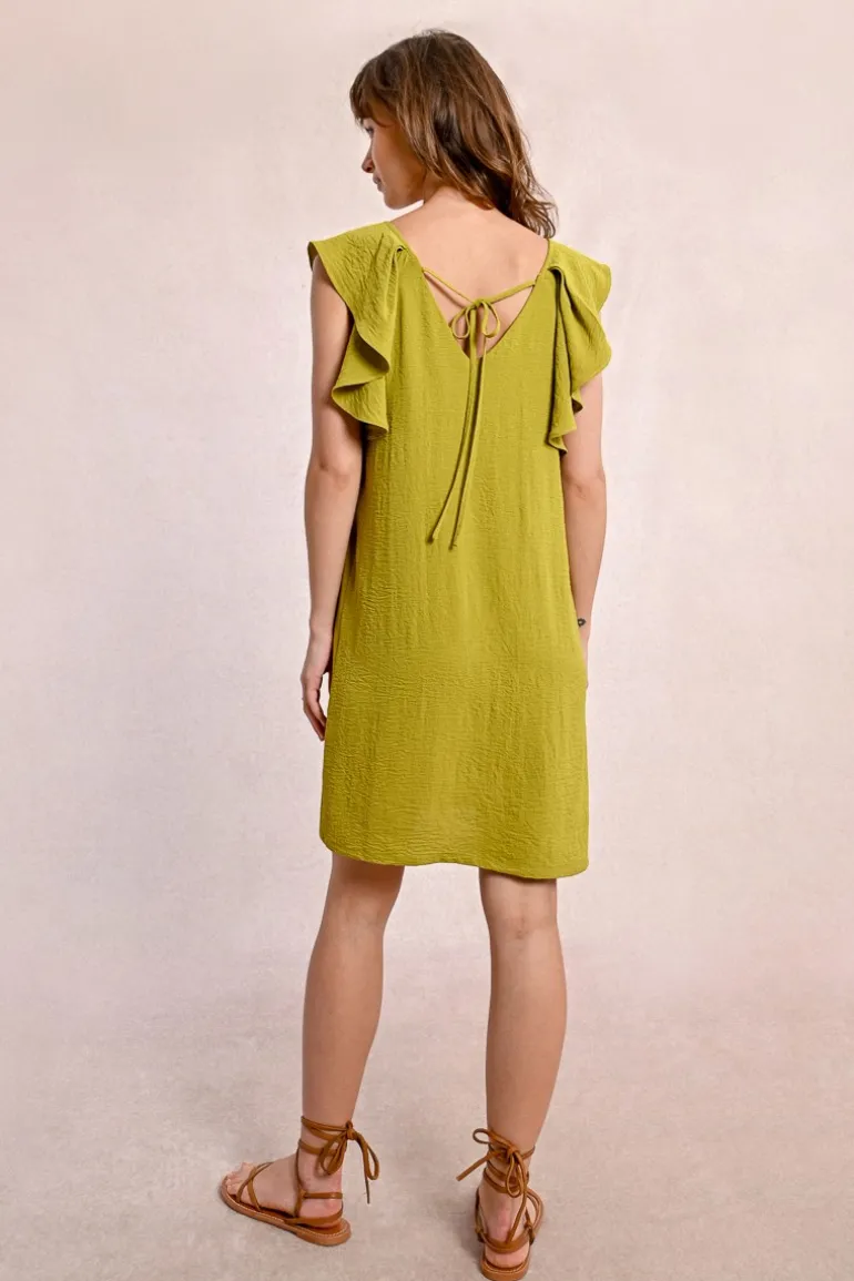 Robe courte à manches fantaisies