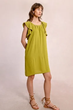 Robe courte à manches fantaisies