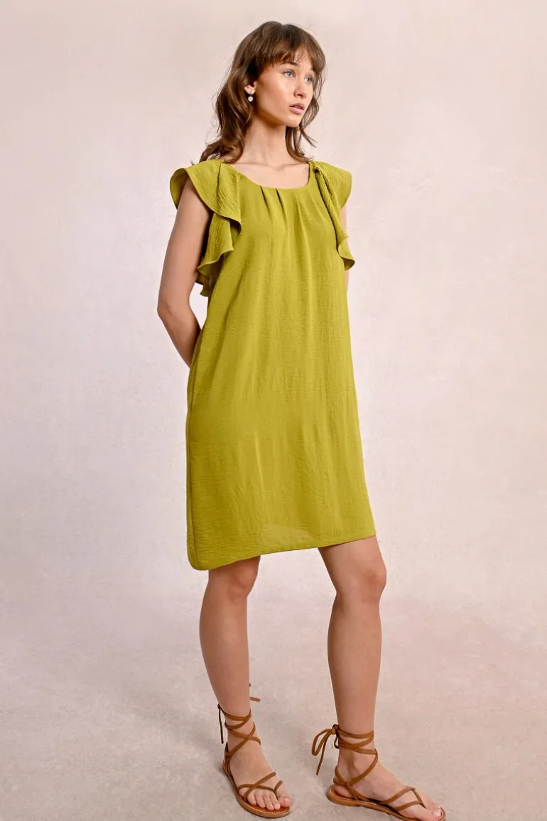 Robe courte à manches fantaisies