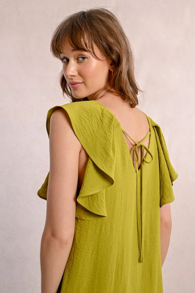 Robe courte à manches fantaisies