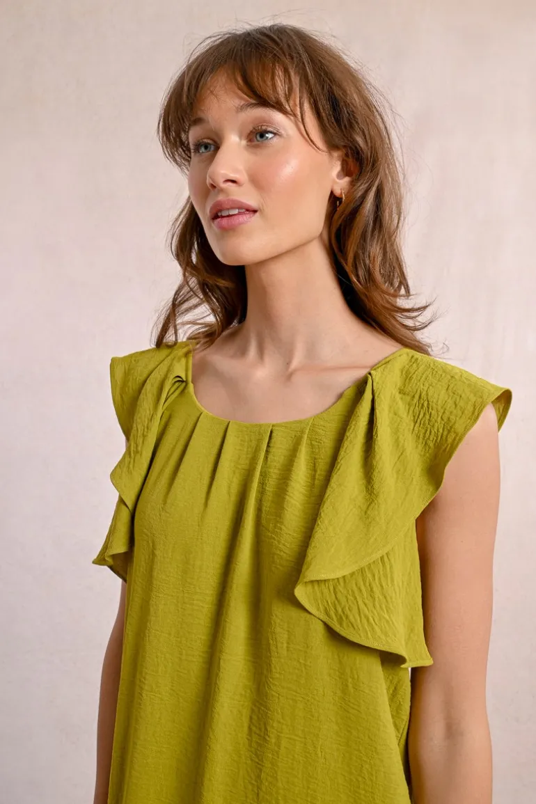 Robe courte à manches fantaisies
