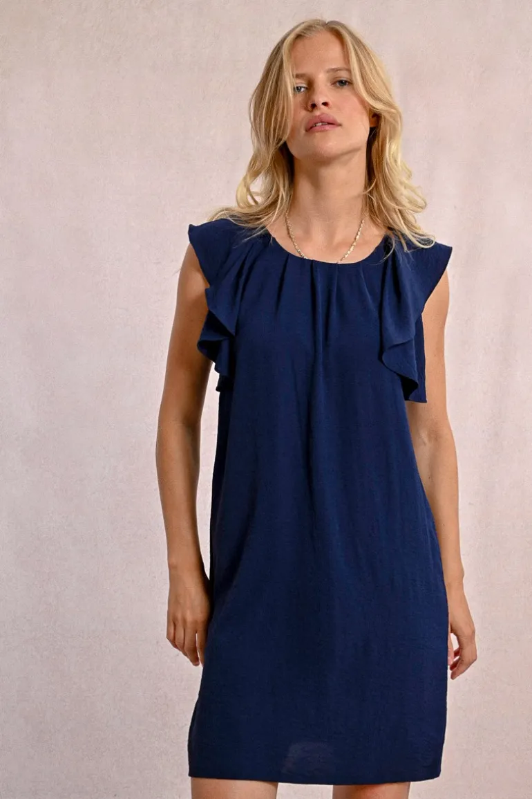 Robe courte à manches fantaisies