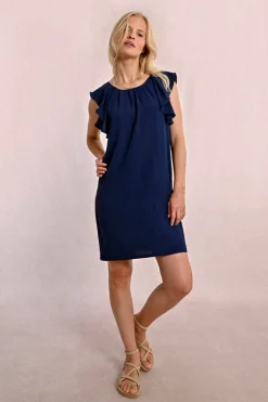 Robe courte à manches fantaisies