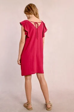 Robe courte à manches fantaisies