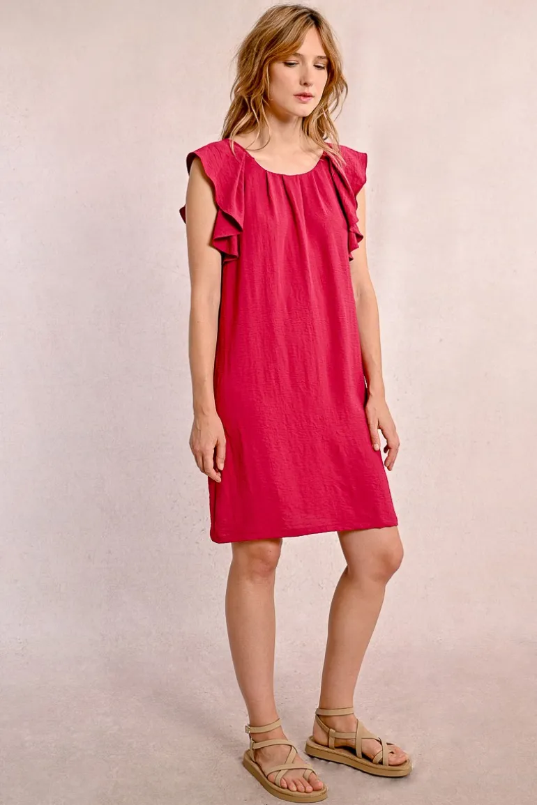 Robe courte à manches fantaisies