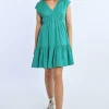 Robe courte à volants