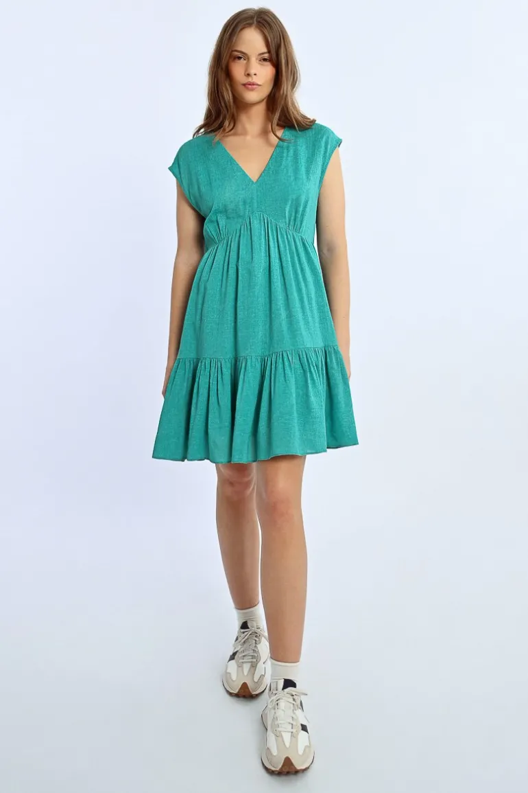 Robe courte à volants
