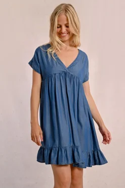 Robe courte en lyocell