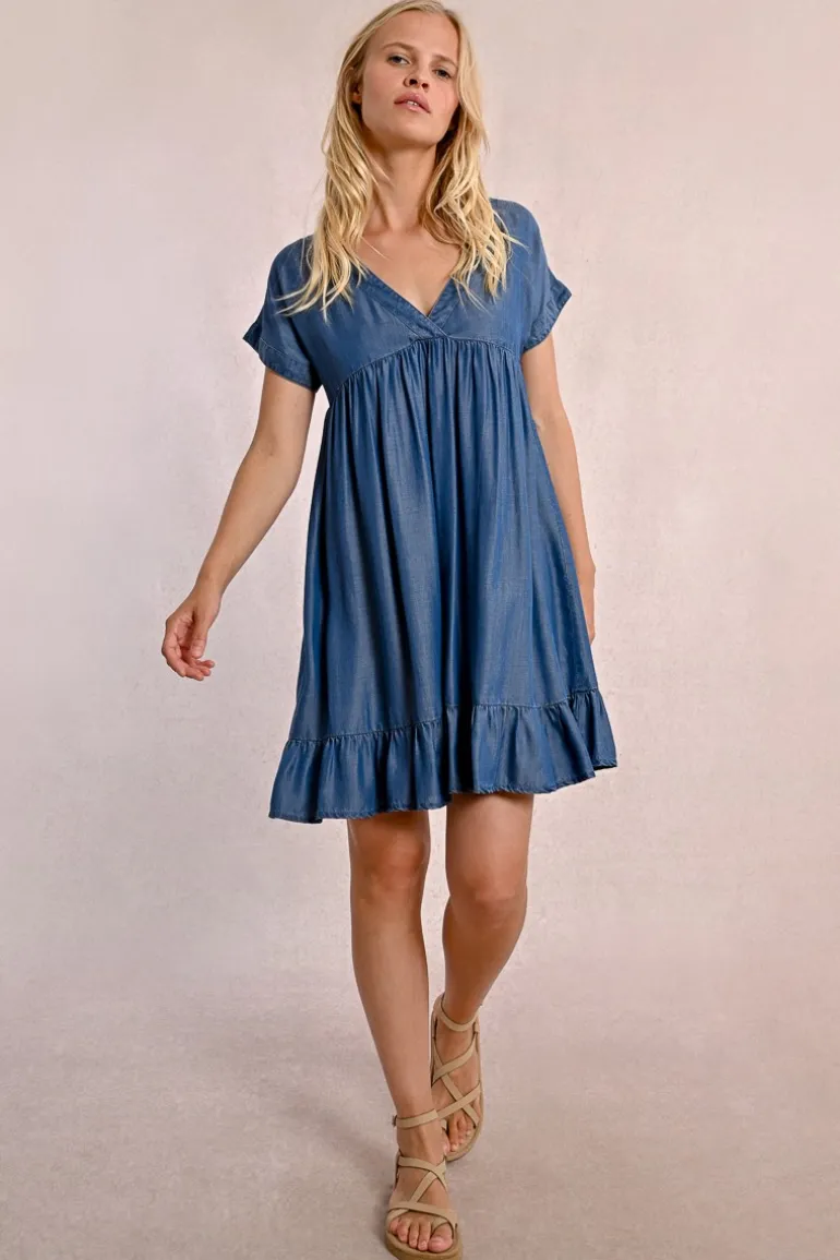 Robe courte en lyocell