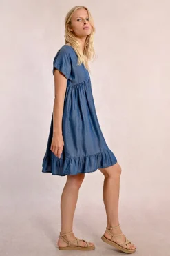 Robe courte en lyocell