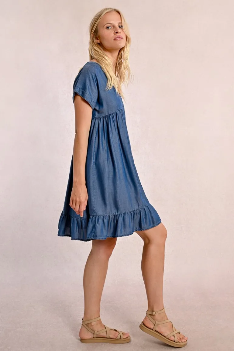 Robe courte en lyocell