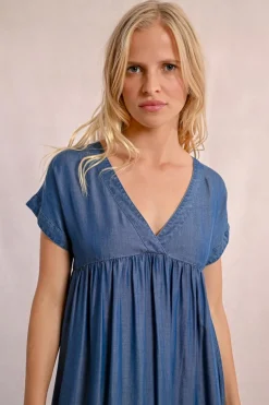Robe courte en lyocell