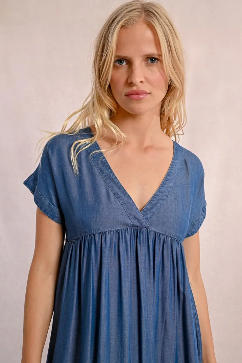 Robe courte en lyocell