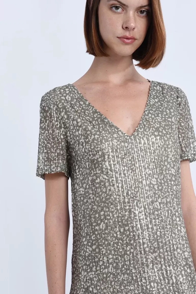 Robe courte encolure V